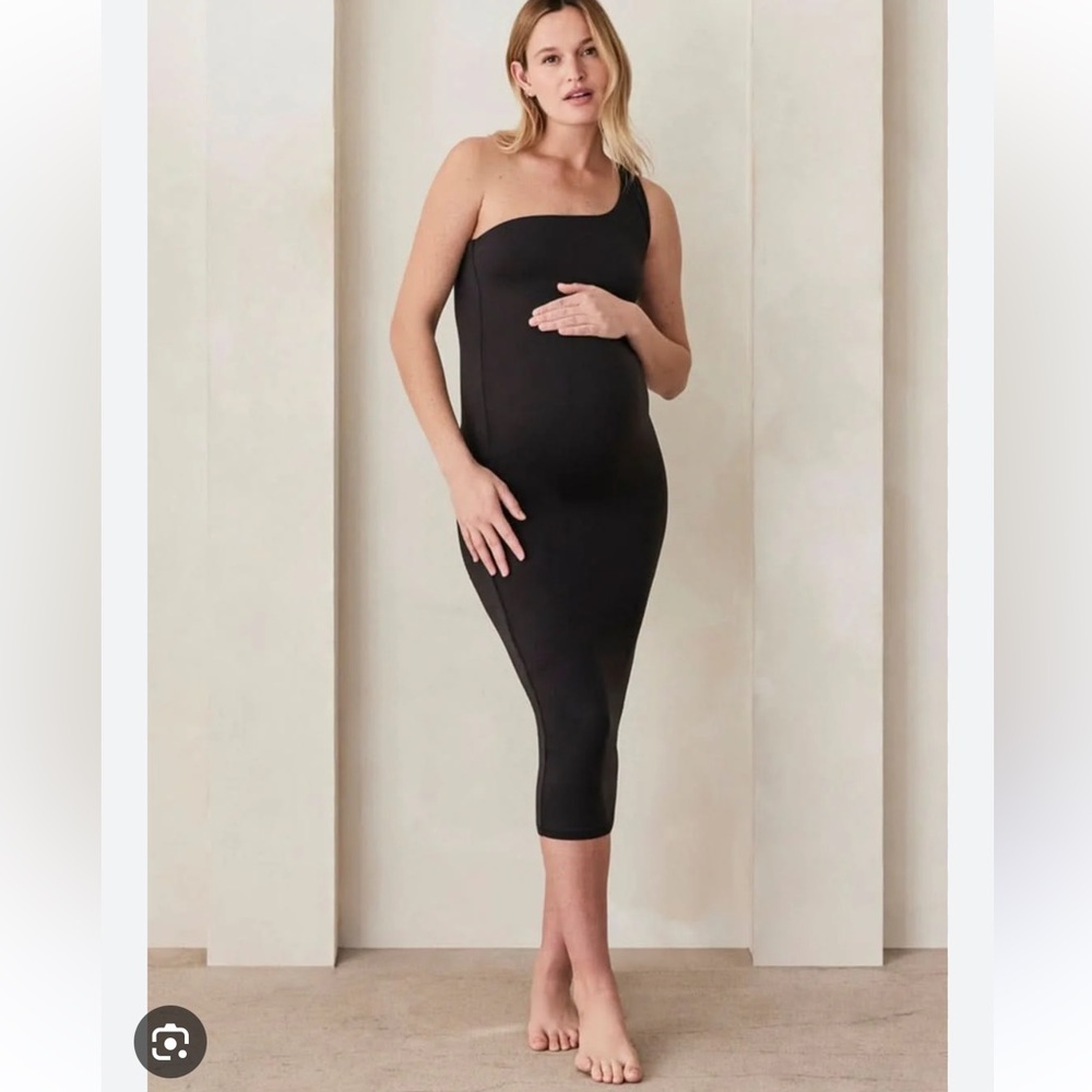 Bumpsuit The Sophia One-Shoulder Black Maternity Midi Dress brand new with tags